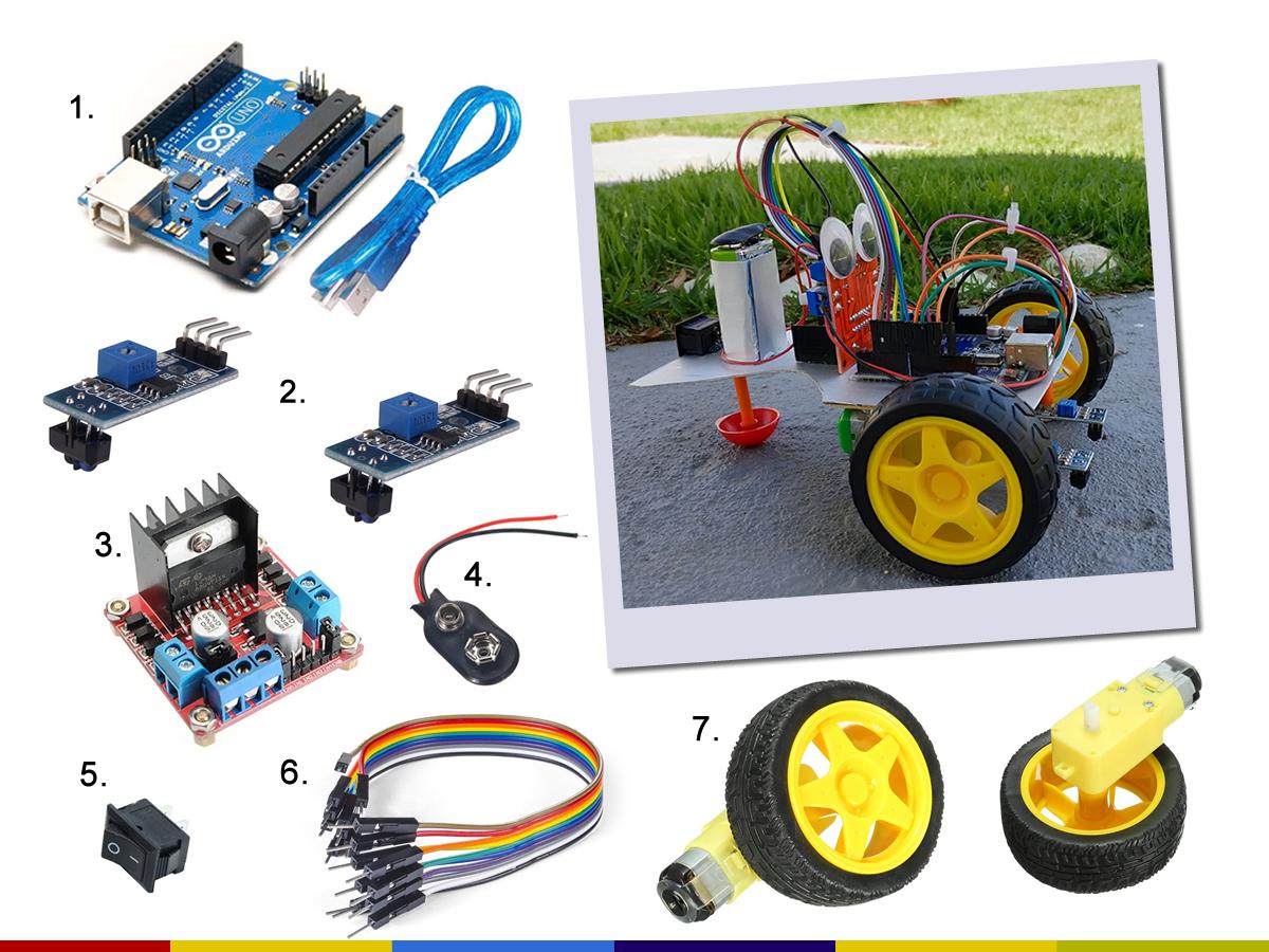 Kit Arduino Robô Seguidor de Linha DIY - Placas e Componentes Eletrônicos