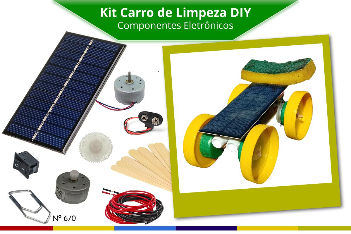 Kit Carro de Limpeza com energia solar DIY - Componentes elétricos